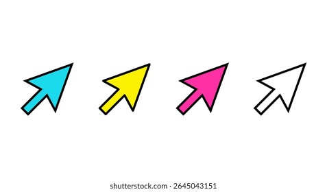 Computer mouse cursor icon, cursor sign and symbol vector design