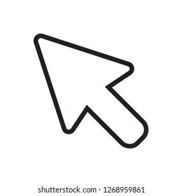 Computer mouse cursor line icon in flat style. Arrow cursor vector illustration on white isolated background