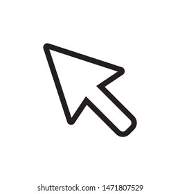 Computer mouse cursor line icon in flat style. Arrow cursor vector illustration on white isolated background