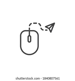 Computer mouse cursor line icon. linear style sign for mobile concept and web design. Mice arrow outline vector icon. Symbol, logo illustration. Vector graphics