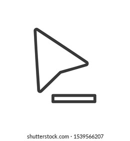 Computer mouse cursor symbol with a minus or subtract icon in vector