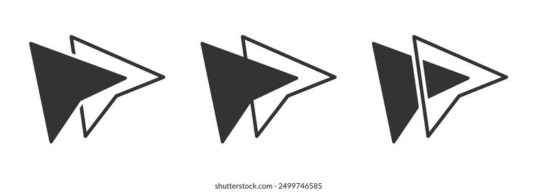 Computer mouse cursor symbols with an add or copy vector icons