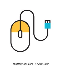 computer mouse device fill style icon vector illustration design