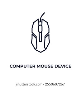 computer mouse device outline icon. Linear vector from computer concept. Thin line computer mouse device icon isolated on white background