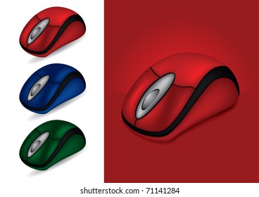 Computer Mouse in different colors - vector illustration