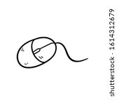 computer mouse doodle icon vector hand drawing 