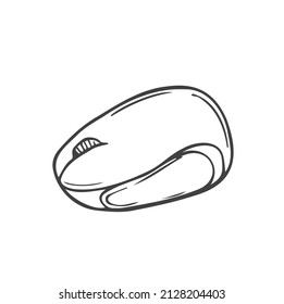 Computer Mouse Doodle Icon Vector. Hand Drawing Vector