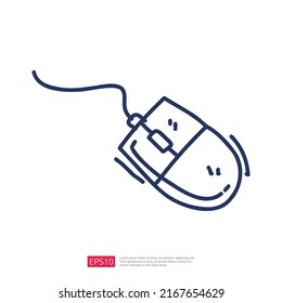 computer mouse doodle line icon