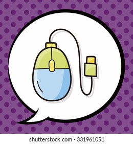 computer mouse doodle, speech bubble