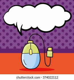 computer mouse doodle, speech bubble