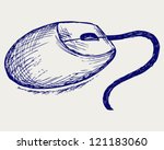 Computer mouse. Doodle style