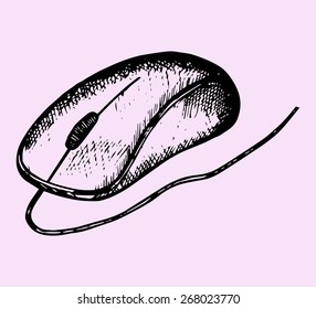 computer mouse, doodle style, sketch illustration