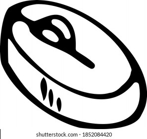 computer mouse drawn by black lines by hand