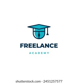 Computer mouse with education hat, Online learning logo design concept
