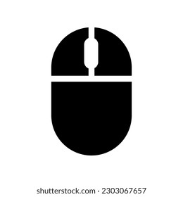 Computer Mouse Fill Icon Symbol Vector. Black Glyph Computer Mouse Icon