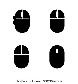 Vector de símbolo del icono Relleno del ratón del equipo. Icono de ratón para computadora glifo negro