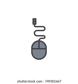 Computer mouse filled outline icon, line vector sign, linear colorful pictogram isolated on white. Click symbol, logo illustration. Pixel perfect vector graphics