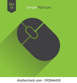 Computer Mouse Flat Icon. Simple Sign Of Wireless Mouse. Vector Illustrated Symbol