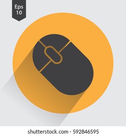Computer Mouse Flat Icon. Simple Sign Of Wireless Mouse. Vector Illustrated Symbol