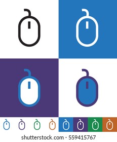 Computer Mouse Flat minimal icon vector