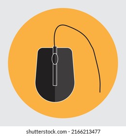 computer mouse flat vector design black for pc mouse technology