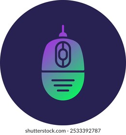Computer Mouse Glyph Circle Gradient Icon