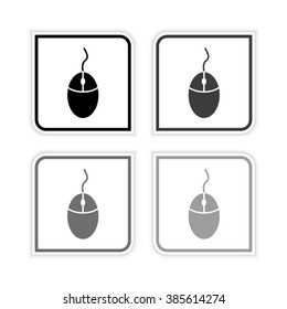 Computer mouse -  grayscale vector icon
