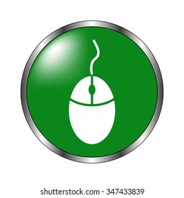 Computer mouse - green vector icon