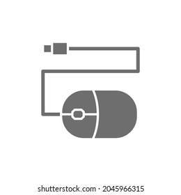 Computer mouse grey icon. Isolated on white background