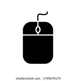Computadora, hardware del ratón de computadora. Icono del ratón con estilo glifo para su diseño web, logotipo, interfaz de usuario. ilustración