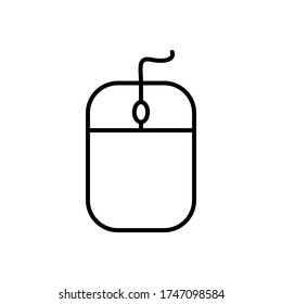 Computer, computer mouse, hardware, mouse icon with outline style for your web design, logo, UI. illustration