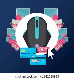 computer mouse hardware isolated icon vector illustration design