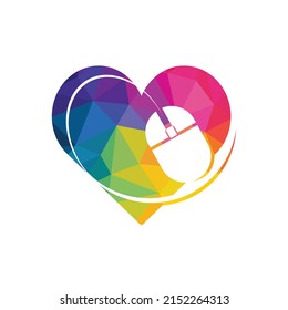Computer mouse and heart logo design. Fast Cursor logo designs concept.