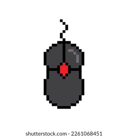 icono del ratón del ordenador 8 bits, icono de arte de píxeles para el logotipo del juego. 