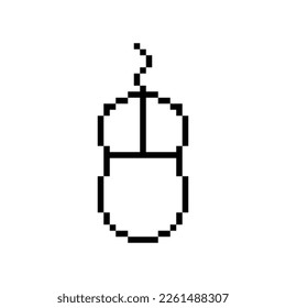 computer  mouse icon 8 bit, pixel art icon  for game  logo. 