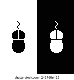 computer  mouse icon 8 bit, pixel art icon  for game  logo. 