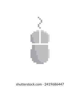 computer  mouse icon 8 bit, pixel art icon  for game  logo. 
