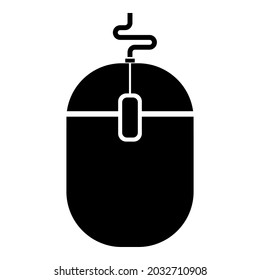 Computer mouse icon black color vector illustration flat style image