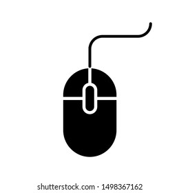 Computer Mouse Icon Black Isolated Vector Illustration Technology Symbol
