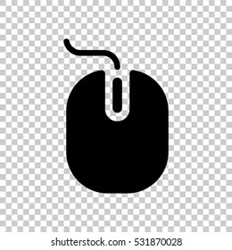 computer mouse icon. Black icon on transparent background.