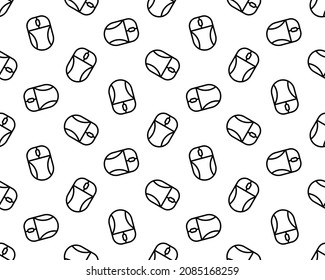 Computer mouse icon in black style isolated on white background. Personal computer pattern stock vector illustration