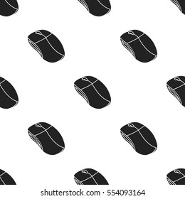 Computer mouse icon in black style isolated on white background. Personal computer pattern stock vector illustration.