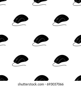 Computer mouse icon in black style isolated on white background. Personal computer accessories symbol stock vector illustration.
