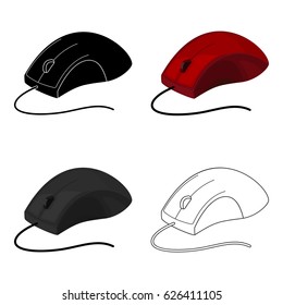 Computer mouse icon in cartoon style isolated on white background. Personal computer accessories symbol stock vector illustration.
