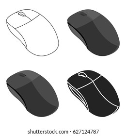 Computer mouse icon in cartoon style isolated on white background. Personal computer symbol stock vector illustration.