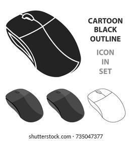 Computer mouse icon in cartoon style isolated on white background. Personal computer symbol stock vector illustration.