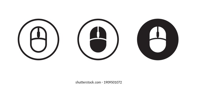 Computer mouse icon, click icons button, vector, sign, symbol, logo, illustration, editable stroke, flat design style isolated on white, line, outline linear pictogram