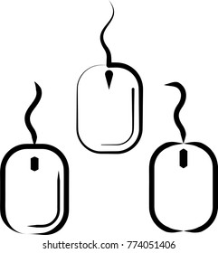 Computer Mouse Icon Collection Vector Art Illustration