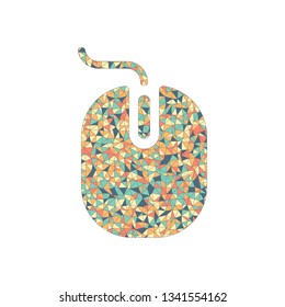 computer mouse icon. Colored mosaic with polygons