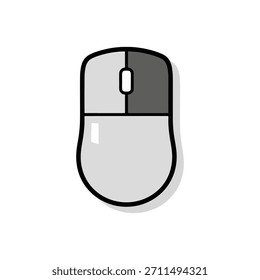 Icono de mouse de computadora, un periférico común utilizado para la navegación, el Diseño gráfico y la interacción con interfaces digitales.